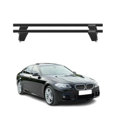 Abbildung von Menabo Dachträger Querträger kompatibel mit BMW 5er F10 2010 2016 TÜV Aluminium Schwarz