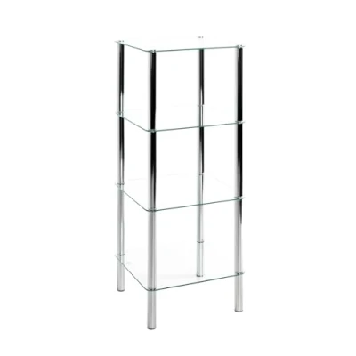 Abbildung von HAKU Möbel Regal Chrom, Metall, Sicherheitsglas Maße: B 39 cm x H 107 T cm, Style: Modern