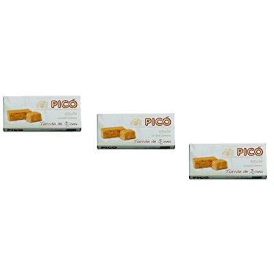 Abbildung von Picó Das Paket enthält 3 turron de Jijona nougat mit gerösteten Mandel und Honig Höchste Qualität 200gr (Kein Gluten) Spanisch /