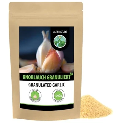 Abbildung von Knoblauch granuliert (1kg), Knoblauchgranulat, gemahlen, 100% naturrein aus schonend getrocknetem Knoblauch, natürlich ohne Zusätze, vegan