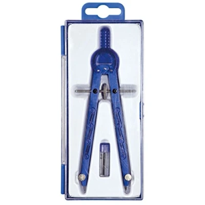 Abbildung von ALCO Albert 1355 15 Geometriezirkel mit Zahnradführung, Länge 165 mm, blau