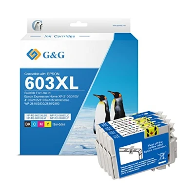 Abbildung von G&amp;G 603 XL Druckerpatronen Kompatibel für EPSON Tintenpatronen 603XL Expression Home XP 3100 3105 3150 2100 2150 4100 Workforce WF 2830 (4 Stück)