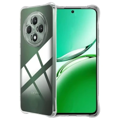 Abbildung von FDHYFGDY Schutzhülle für Oppo Reno 12 F 5G / FS Hülle, transparente stoßfeste Silikon Handyhülle, klare, weiche TPU Stoßstangenabdeckung Case 12F/Reno