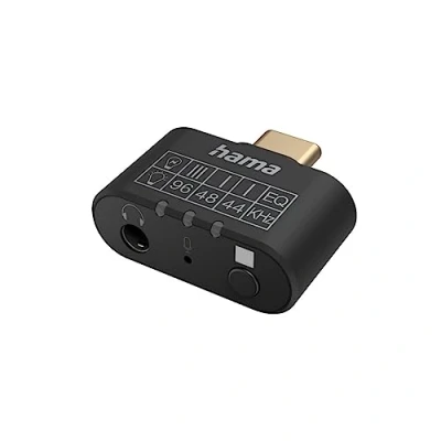 Abbildung von Hama HiFi Audio Adapter USB C auf 3,5mm Klinke EQ Tablet Kabel, AUX + Equalizer Mikrofon für Handy Smartphone PC Notebook