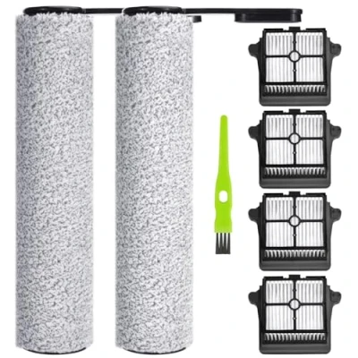 Abbildung von 6 Stück Zubehör für Tineco Floor One S7 Pro, Ersatzteile S6 Nass Trocken Staubsauger mit 2 Bürstenrolle und 4 Filter Saugroboter Zubehörsets