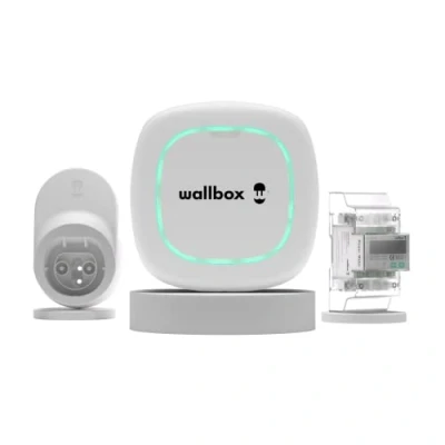 Abbildung von Wallbox Pulsar Max (Elektro Fahrzeug Ladegerät, Leistungsmesser und Dockkabel), 22 kW, 5 m, T2, Weiß, kompatibel mit Alexa Google Home