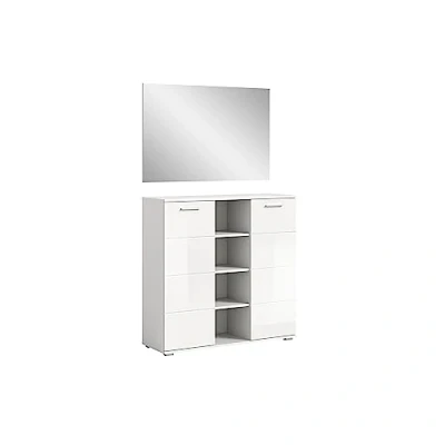 Abbildung von xonox.home Garderobe Prego X988A9G02 2tlg. Garderobenkombination Set in Front weiß Hochglanz Nb.