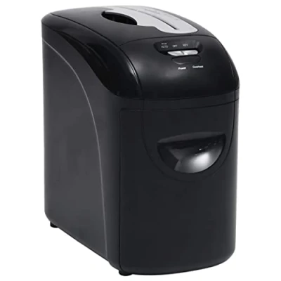 Abbildung von vidaXL Aktenvernichter 10 Blatt Partikelschnitt Büro Papierschredder Papier Schredder Reißwolf Shredder für Büroklammern Heftklammern Kreditkarten Schwarz