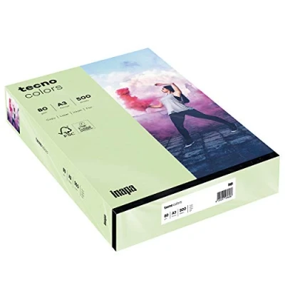 Abbildung von tecno Kopierpapier colors mittelgrün DIN A3 80 g/qm 500 Blatt
