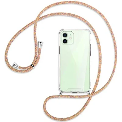 Abbildung von mtb more energy® Handykette kompatibel mit iPhone 12, 12 Pro (6.1&#039;&#039;) Rainbow Smartphone Hülle zum Umhängen Anti Shock Strong TPU Case
