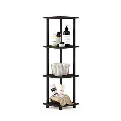 Abbildung von Furinno 4 stufiges Eckregal, Espresso/Schwarz, 29.46 x 110.49 cm