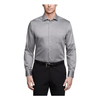 Abbildung von Van Heusen Herren Regular Fit Lux Satin Stretch Solid Klassisches Hemd, GRAU, L