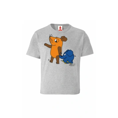 Abbildung von Logoshirt Sendung MIT DER MAUS Elefant Tshirt print für Kinder, Größe: 140, Grau meliert