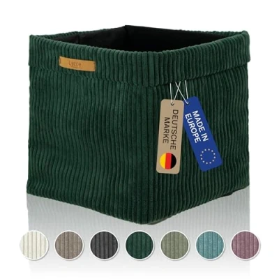 Abbildung von Lycce Regalkorb Kallax Boxen Cord 1 Stk. grün, Aufbewahrungsbox faltbar 33x33x31cm (1 St)