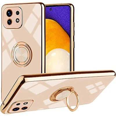 Abbildung von IBEX Schutzhülle für Xiaomi Mi 11 Lite, Ringhalterung aus TPU, glänzend, weichem und dünnem mit stoßfestem Rand, Aprikose