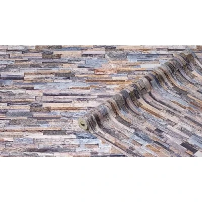 Abbildung von d c fix Wandbelag Ceramics Wandtapete Fliesentapete Fliesenspiegel Tapete Design Renovierung Upcycling Wand Küche Bad Schlafzimmer Wohnzimmer Waschküche Steinwand blau grau 67,5 cm x 4 m