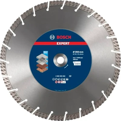 Abbildung von Bosch 1x EXPERT Multi Material Diamanttrennscheiben (für Beton, Stahlbeton, Ø 350 mm, Professional Zubehör Tischkreissäge, Benzinsäge)