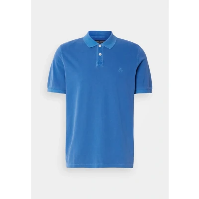 Abbildung von Marc O&#039;Polo Short Sleeve Slits AT HEM Embroidery Poloshirt, Herren, Größe: XL, Pacific blue