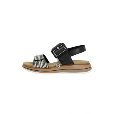 Abbildung von Remonte Damen Riemchensandalen D1J53, Frauen Sandalen,lose Einlage,Sommerschuhe,Freizeitschuhe,offene Schuhe,Strandschuhe,schwarz Kombi (02),38 EU