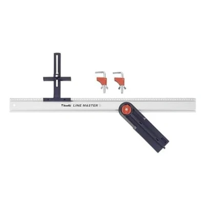 Abbildung von kwb LINE MASTER Präzisionslineal 800 mm Set mit Führungsschiene, Winkelanschlag, Sägeführung und Spann Zwingen Ideal für Holz , Bastel Metallarbeiten