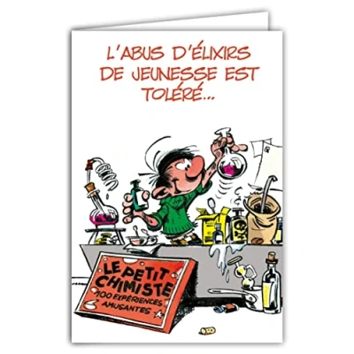 Abbildung von Gaston Lagaffe glct 0143 mit Mustern Geburtstagskarte Alter/Jugend/Chemie Chemiker