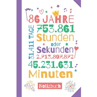 Abbildung von 86 Jahre Notizbuch: Tolles Geburtstagsgeschenk zum 86.Geburtstag für Männer oder Frauen Party Geschenk Persönlich signieren und verschenken
