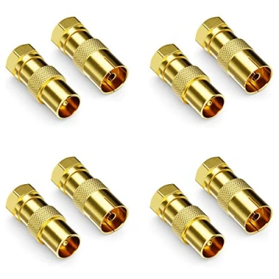 Abbildung von deleyCON 8x SAT Kabel Adapter F Stecker auf 4x Antennenstecker &amp;
