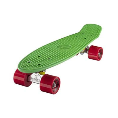 Abbildung von Ridge Skateboard 55 cm Mini Cruiser Retro Stil In M Rollen Komplett U Fertig Montiert Grün Rot,