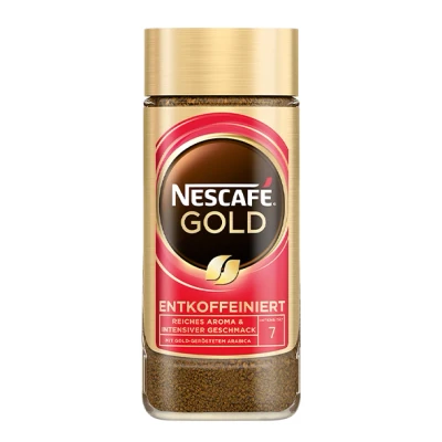 Abbildung von NESCAFÉ GOLD Entkoffeiniert, löslicher Bohnenkaffee, Instant Kaffee aus erlesenen Kaffeebohnen, vollmundig &amp; aromatisch, koffeinfrei, 1er Pack (1 x 100g)