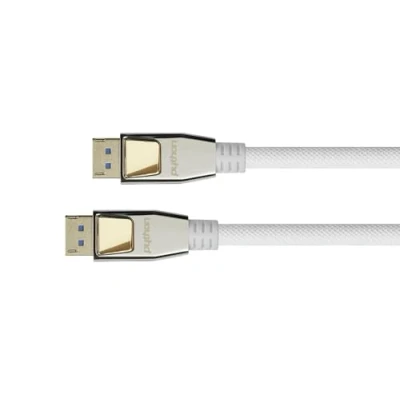 Abbildung von Python PREMIUM DisplayPort 2.0 Kabel 3 m 54 Gbit/s, UHBR 13.5 4K @240Hz / 8K @60Hz KUPFERLEITER NYLONGEFLECHT weiß