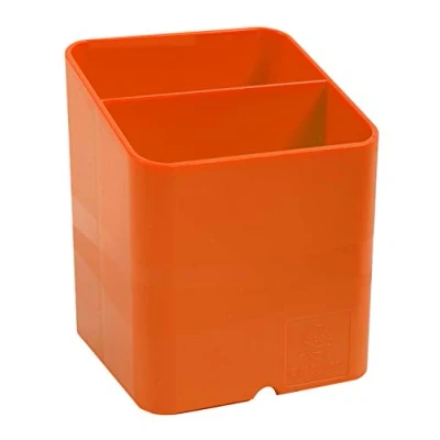 Abbildung von Exacompta 67788D Premium Stiftehalter Pen Cube mit 2 Fächern für mehr Ordnung auf dem Schreibtisch Stifteköcher Stiftebox Aufbewahrungsbox Organizer mandarine