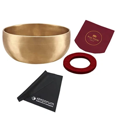 Abbildung von Meinl Sonic Energy SB U 500 Universal Serie Bronze Klangschale Singing Bowl für Meditation Yoga + keepdrum Mikrofasertuch