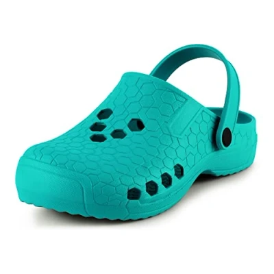 Abbildung von Ladeheid Damen und Herren leichte Eva Clogs Gartenclogs Gartenschuhe offen LADW008 (Türkis9910, 36 EU)