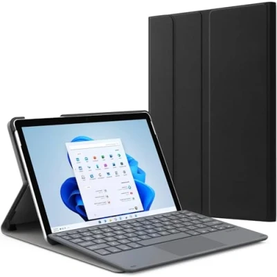 Abbildung von MoKo Hülle für Microsoft Surface Go 4 (2023)/Surface 3 (2021)/Surface 2 (2020)/ 2018 Hülle, Ultraleicht Portfolio Business Abdeckung, Kompatibel mit Type Cover Keyboard Schwarz