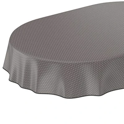 Abbildung von ANRO Tischdecke Wachstuch abwaschbar Wachstuchtischdecke Wachstischdecke Modernity Dunkelgrau Oval 240x140cm mit Saum Eingefasst
