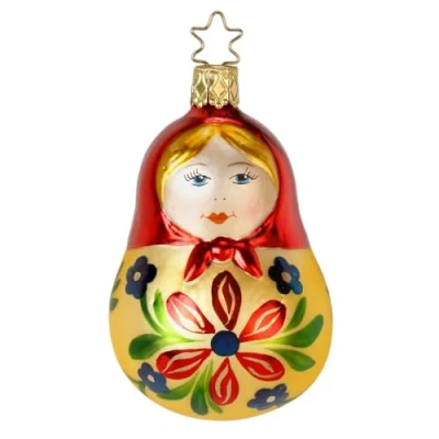 Abbildung von Inge Glas Christbaumschmuck, Weihnachtsbaumschmuck Matroschka Farbe: Mehrfarbig Höhe 9 cm