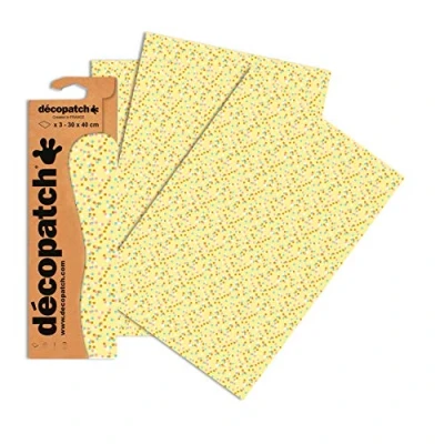 Abbildung von Decopatch Papier No. 746 (gelb pünktchen bunt, 395 x 298 mm) 3er Pack