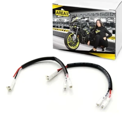 Abbildung von Area1 Motorrad LED Blinker Adapter Kabel Stecker (2 Stück) (kompatibel mit
