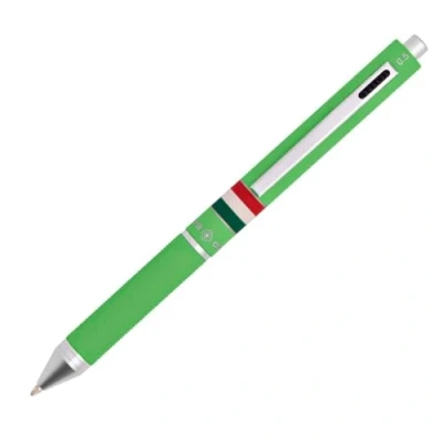 Abbildung von OSAMA Quadra Kugelschreiber mit Minenhalter, 0,8 mm Spitze + 0,5 Mine, Ideal für Schul und Schreibbedarf, Büro Universität, Farbiger Tinte in Schwarz, Blau, Rot Hellgrün
