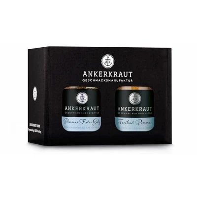 Abbildung von Ankerkraut Pommes Duo Gewürz Box, mit Frites Salz und Freibad Pommes, Gewürzsalz, Mischung würzender Zutaten, 280 g