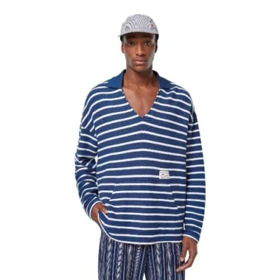 Abbildung von Scotch &amp; Soda Men&#039;s Loose fit Loop Terry Sweatshirt, Atlantic Blue Stripe, XL