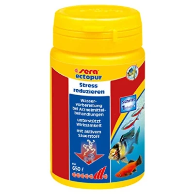 Abbildung von sera ectopur 100 ml (130 g) Erleichterung bei Krankheit und Stress, mit reinigendem Sauerstoff, erleichtert die Atmung der Fische, mindert unterstützt Arzneimittelwirkung