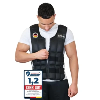 Abbildung von DH FitLife Gewichtsweste Verstellbar 10/20/30KG zum Muskelaufbau u. Krafttraining, (Weighted Vest, Laufweste), Laufweste Damen Herren, Fitness Trainingsweste