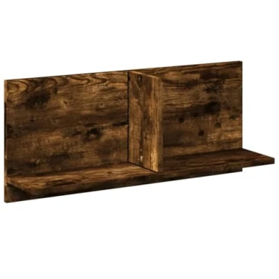 Abbildung von vidaXL Wandregal, Regal mit Stauraum Hängend Wanddeko, Hängeregal Schweberegal für Wohnzimmer, Bücherregal Wandboard, Räuchereiche Holzwerkstoff