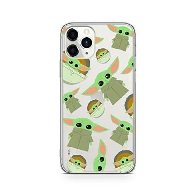 Abbildung von Original und Offiziell lizenziertes Star Wars Baby Yoda Handyhülle für iPhone 11 PRO, Case, Hülle, Cover aus Kunststoff TPU Silikon, schützt vor Stößen Kratzern