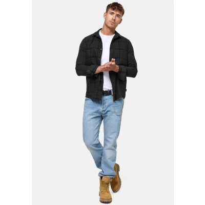 Abbildung von Indicode Jeans Langarm Riverside Hemd, Herren, Größe: Small, Army mix