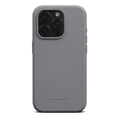 Abbildung von Woolnut Leder Hülle Case für iPhone 15 Pro (Action Button) Grau