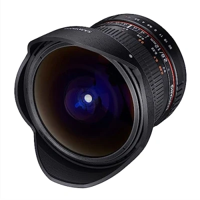 Abbildung von Samyang MF 12mm F2,8 Fisheye Canon EF 180 Bildwinkel Hohe Lichtstärke Manueller Fokus Geeignet für Architektur, Kunst, Landschaft Inkl. Tasche und Schutzdeckel