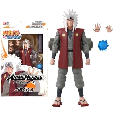Abbildung von Bandai Anime Heroes Naruto Shippuden Figur Jiraya Offizielle Lizenz Gelenkige 17 cm Manga Actionfigur Spielzeug für Kinder ab 4 Jahren 36965