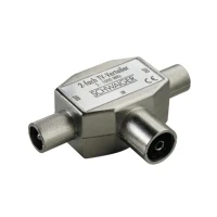 Abbildung von Schwaiger SAT Verteiler ASV42S 531 2 fach Aufsteckverteiler (TV), silber, Verteiler, Splitter, Metallgehäuse